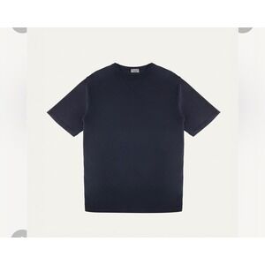 M18 Mida Undici Premium Cotton Ribbed T-Shirt Mens Small Navy Blue Made in Italy